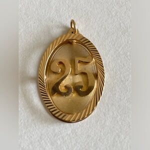 14K Gold “25” Pendant